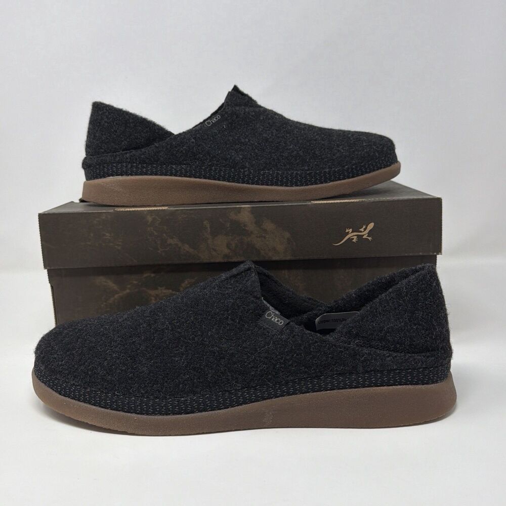 Chaco Revel Shoe Black Mens 9.5 Slip On Comfort Knit Casual Sneaker NIB